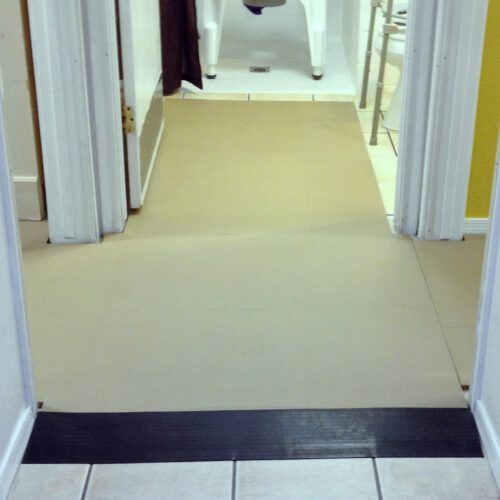 SmartCells Fall protection flooring installed in residential setting