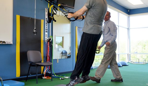 SmartCells training mats being used during physical therapy exercises