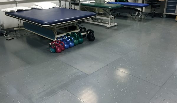 Chiropractic beds sitting on top of SmartCells flooring