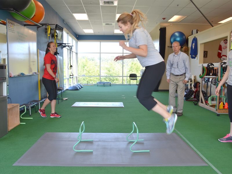 Patients doing PT exercises on SmartCells mat